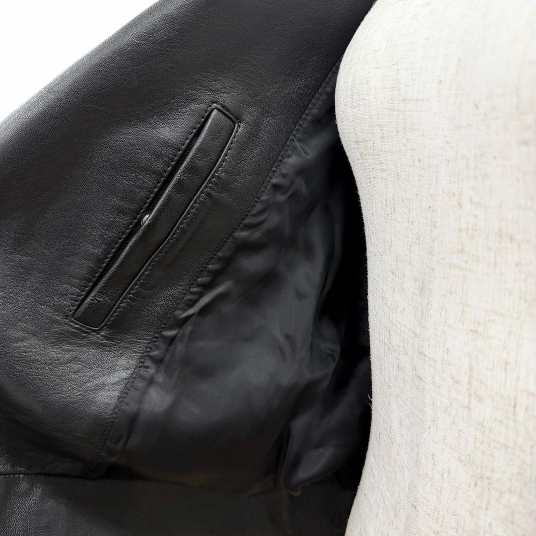 Great ACNE STUDIOS LEATHER BIKER JACKET black Sheep leather 34 FN-WN-LEAT000120