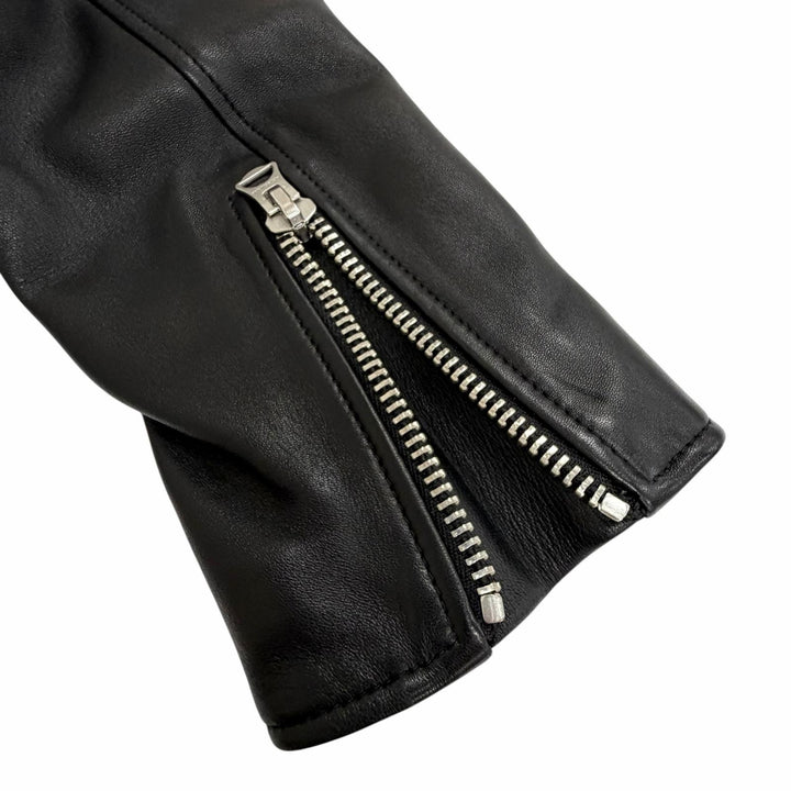 Great ACNE STUDIOS LEATHER BIKER JACKET black Sheep leather 34 FN-WN-LEAT000120