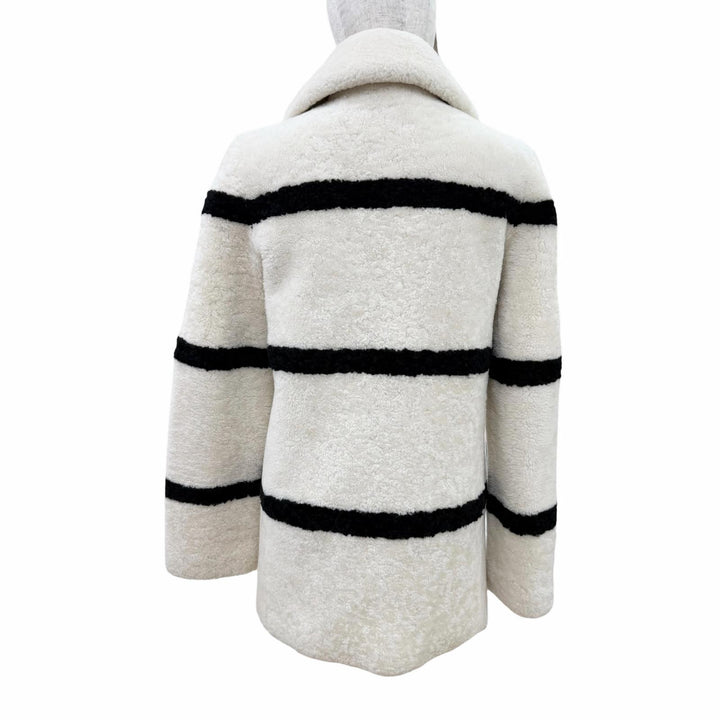 Excellent SAINT LAURENT PARIS Mouton coat shearling coat Ivory Women 34 572852