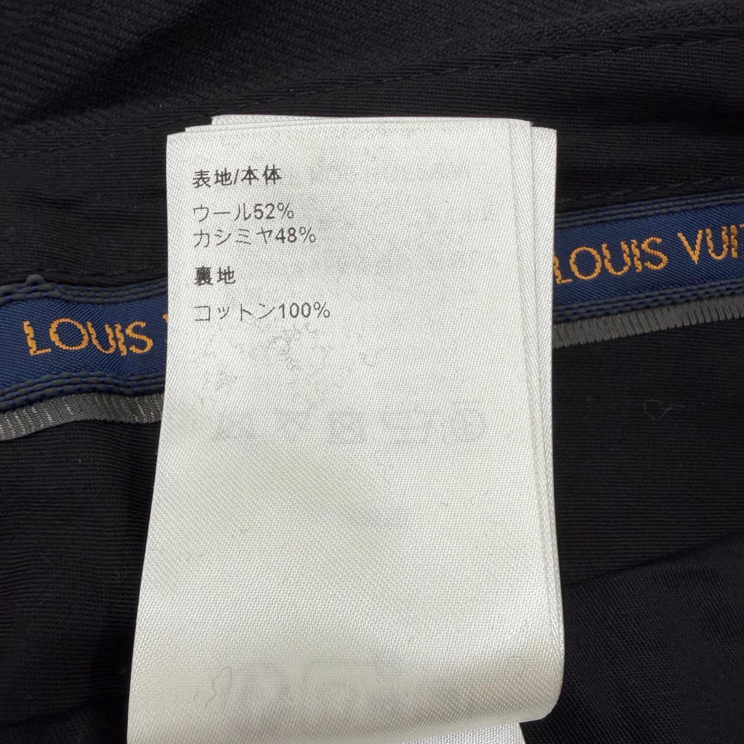 Great LOUIS VUITTON slacks LV logo embroidered center-creased trousers