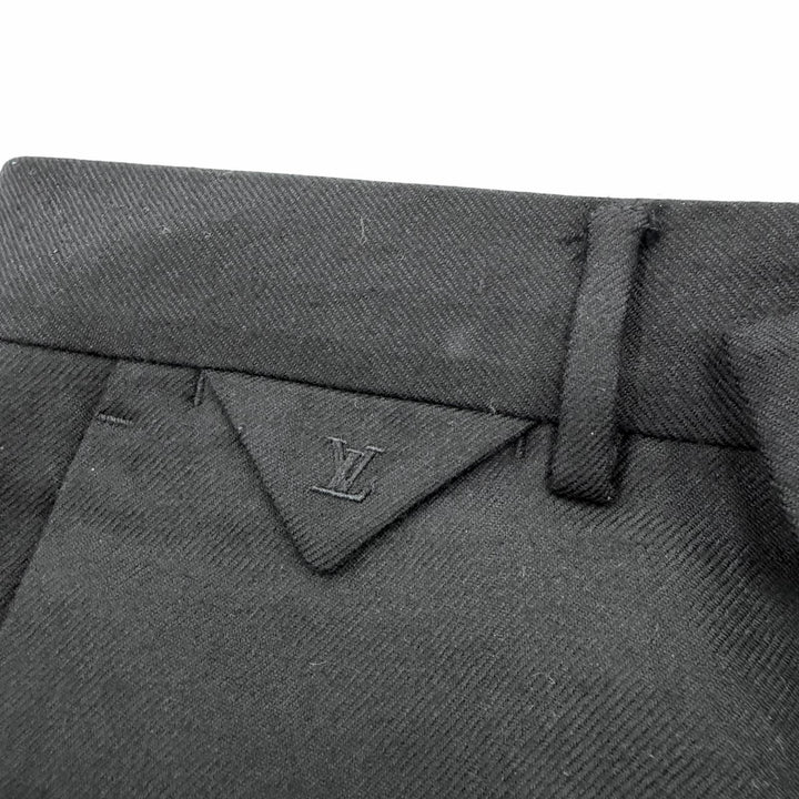 Great LOUIS VUITTON slacks LV logo embroidered center-creased trousers
