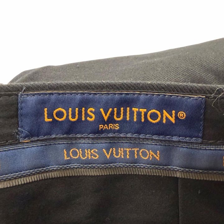 Great LOUIS VUITTON slacks LV logo embroidered center-creased trousers
