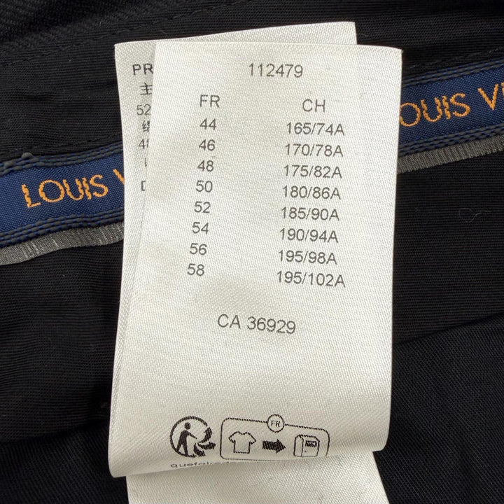 Great LOUIS VUITTON slacks LV logo embroidered center-creased trousers