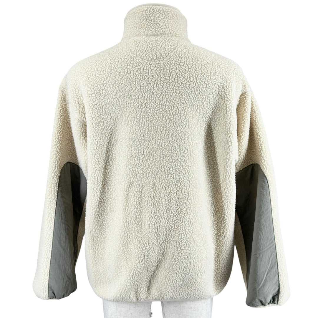 Great MAISON KITSUNE Jacket Logo print zip-up fleece Ivory mens S PM02136WM2031