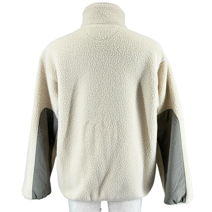 Great MAISON KITSUNE Jacket Logo print zip-up fleece Ivory mens S PM02136WM2031