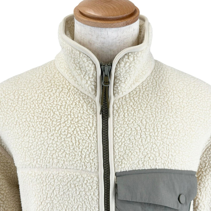 Great MAISON KITSUNE Jacket Logo print zip-up fleece Ivory mens S PM02136WM2031
