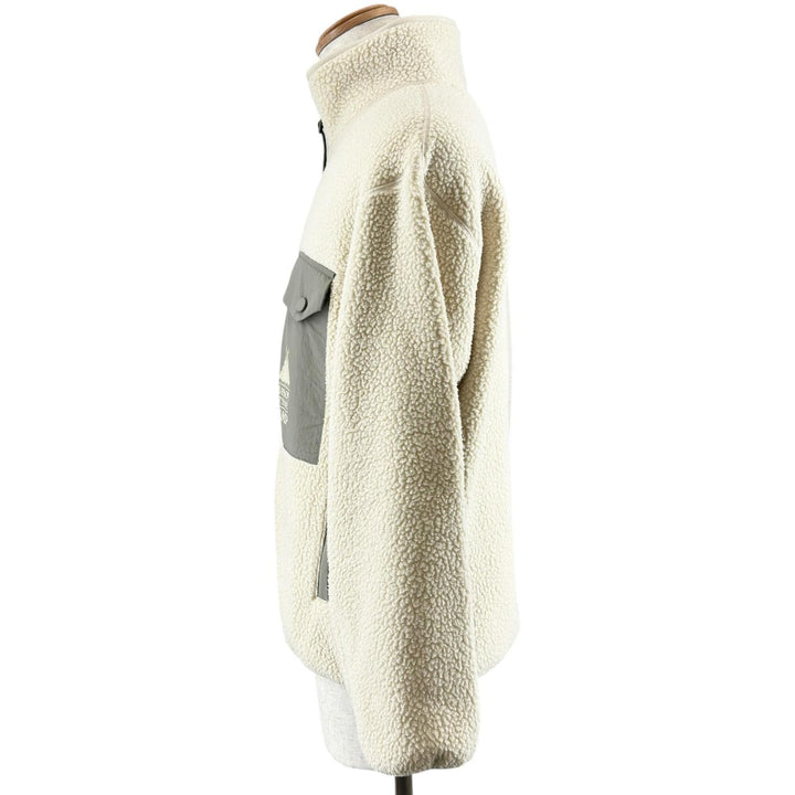Great MAISON KITSUNE Jacket Logo print zip-up fleece Ivory mens S PM02136WM2031