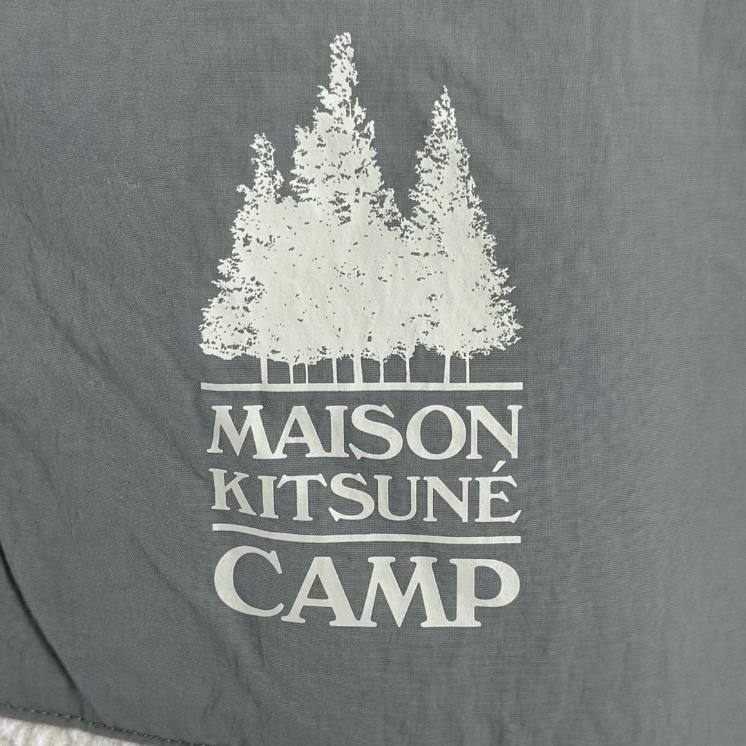 Great MAISON KITSUNE Jacket Logo print zip-up fleece Ivory mens S PM02136WM2031
