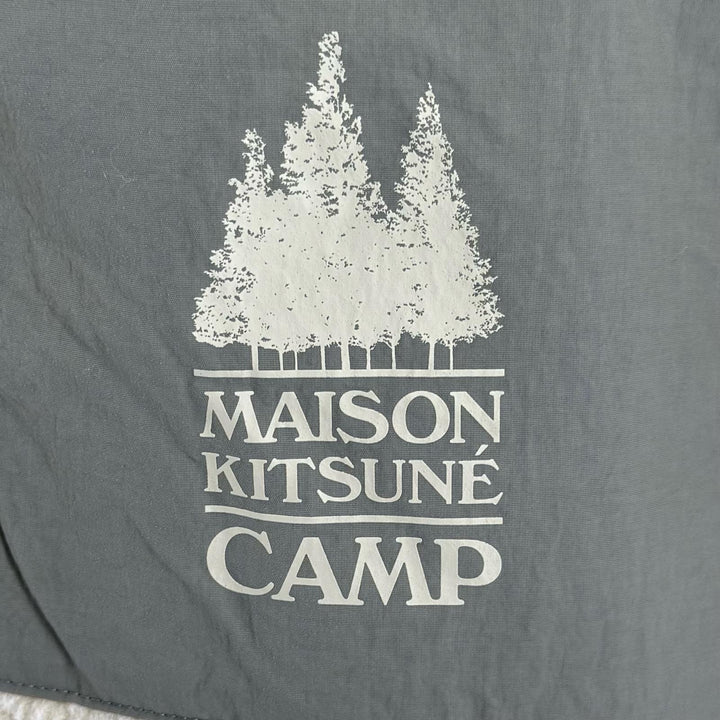 Great MAISON KITSUNE Jacket Logo print zip-up fleece Ivory mens S PM02136WM2031