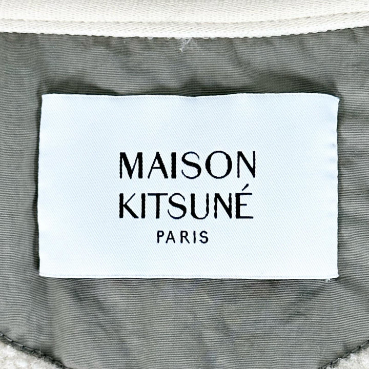 Great MAISON KITSUNE Jacket Logo print zip-up fleece Ivory mens S PM02136WM2031
