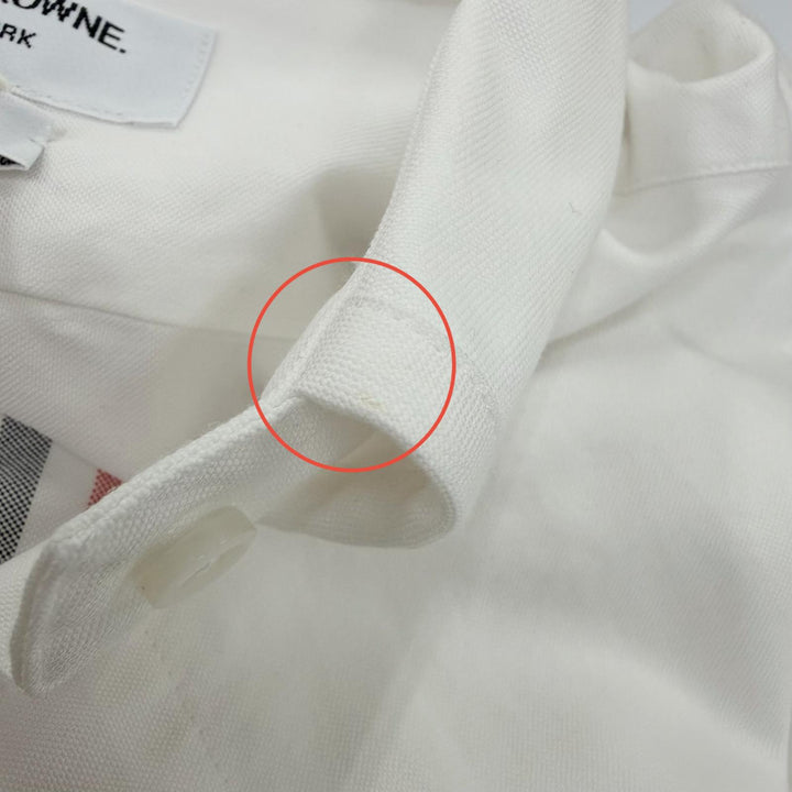 Excellent THOM BROWNE one piece Sleeveless shirt white cotton Women 40 FDSD45A