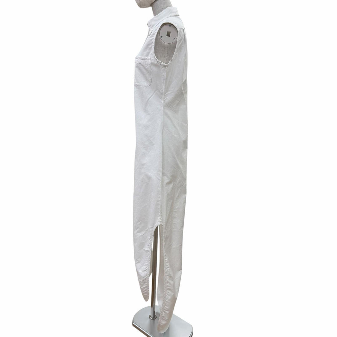 Excellent THOM BROWNE one piece Sleeveless shirt white cotton Women 40 FDSD45A