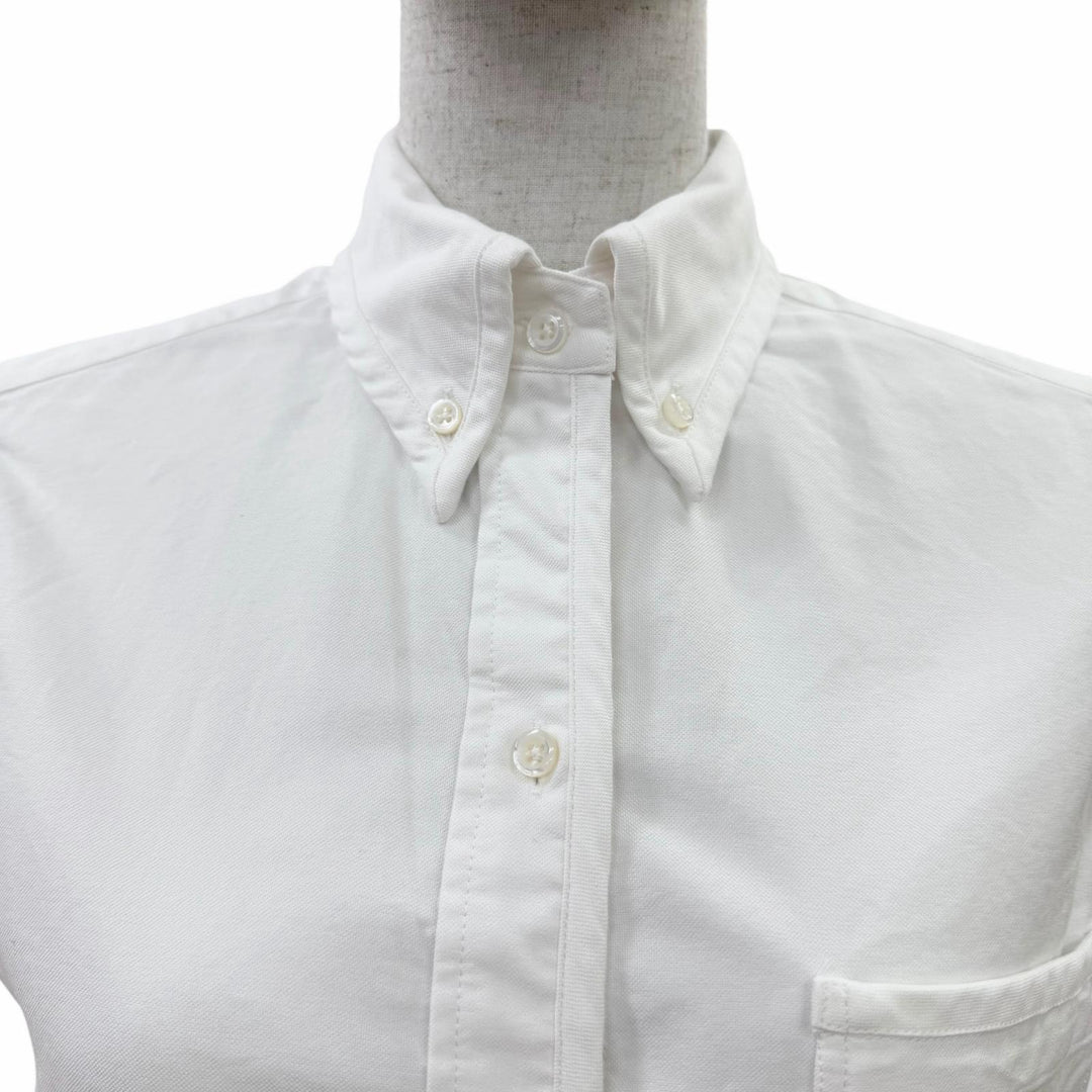 Excellent THOM BROWNE one piece Sleeveless shirt white cotton Women 40 FDSD45A