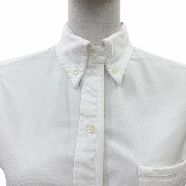 Excellent THOM BROWNE one piece Sleeveless shirt white cotton Women 40 FDSD45A
