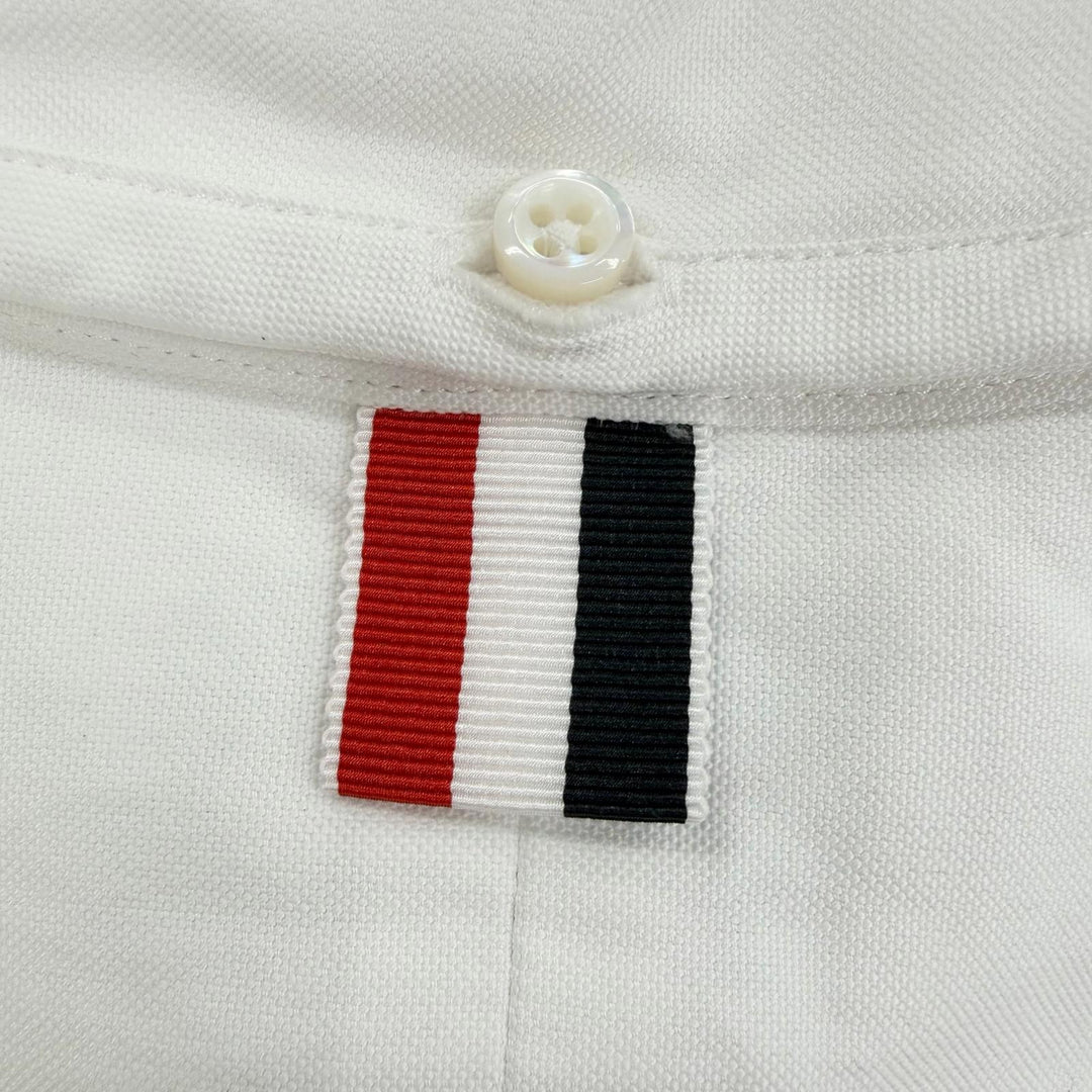 Excellent THOM BROWNE one piece Sleeveless shirt white cotton Women 40 FDSD45A