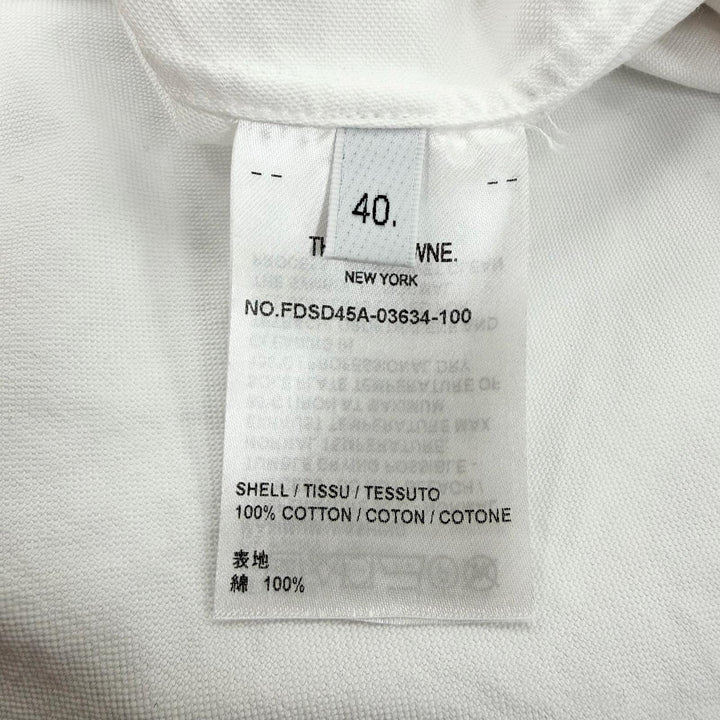 Excellent THOM BROWNE one piece Sleeveless shirt white cotton Women 40 FDSD45A