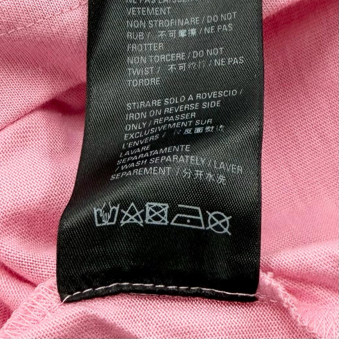 Pristine BALENCIAGA Short sleeve T-shirt Rhinestone Gathered Oversized pink