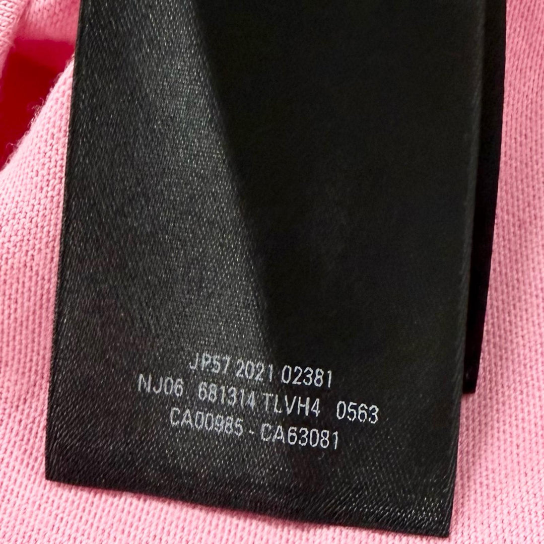 Pristine BALENCIAGA Short sleeve T-shirt Rhinestone Gathered Oversized pink