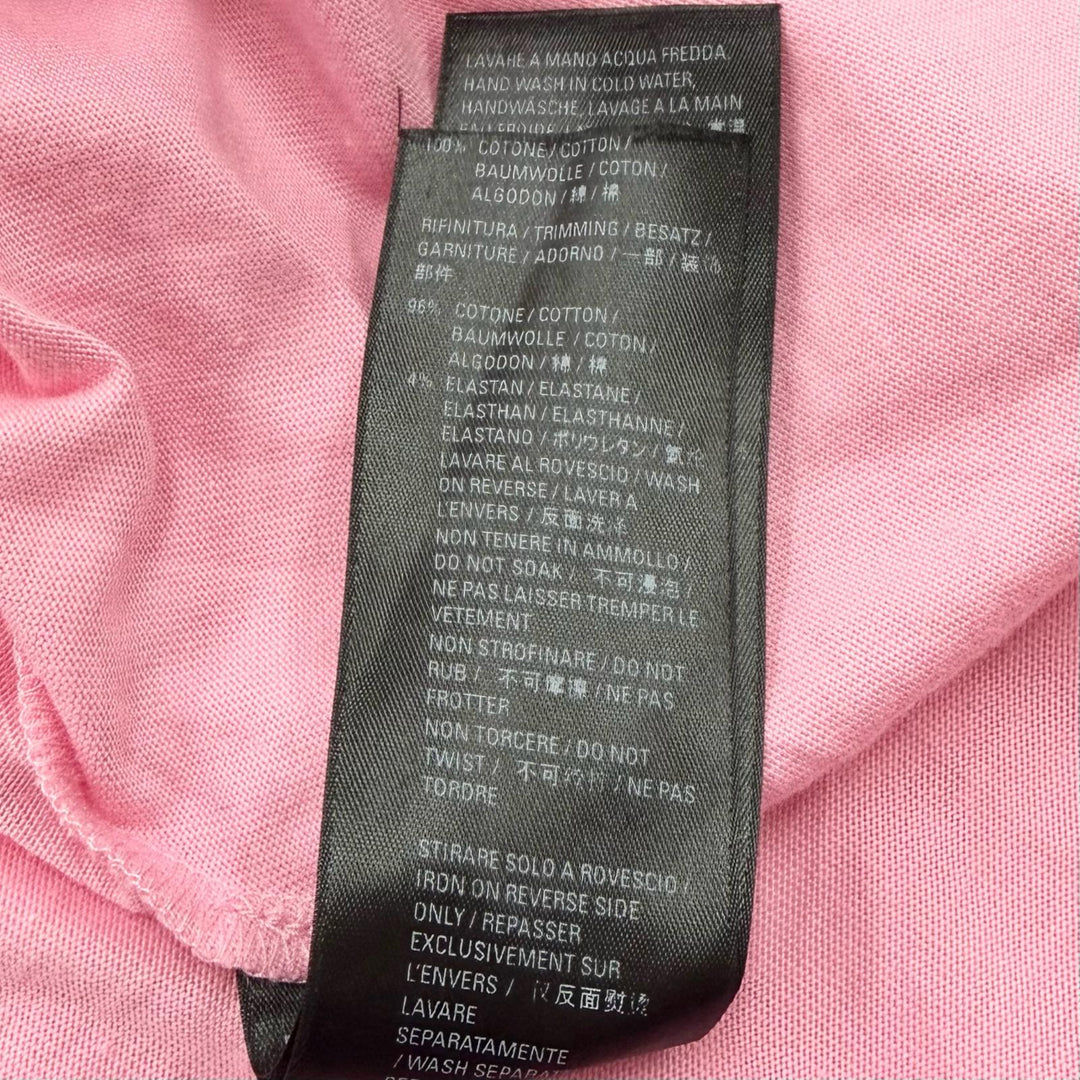 Pristine BALENCIAGA Short sleeve T-shirt Rhinestone Gathered Oversized pink