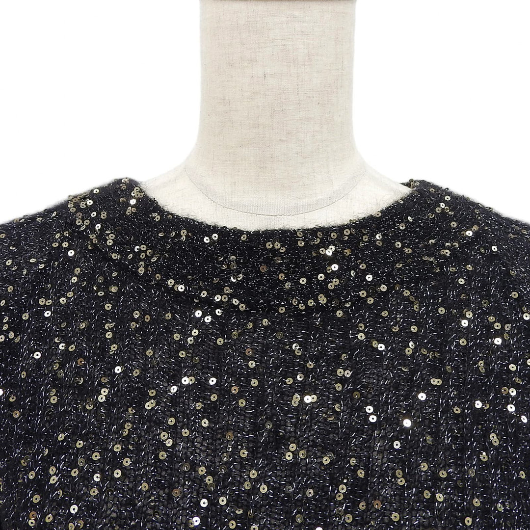 Pristine LOEWE sweater Mohair wool blend sequin knit black Women XS S540Y14K90