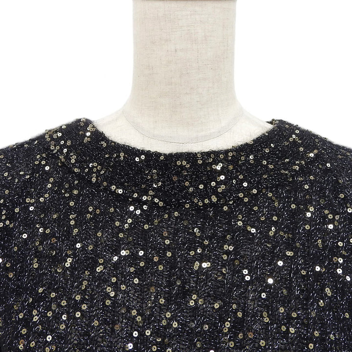 Pristine LOEWE sweater Mohair wool blend sequin knit black Women XS S540Y14K90