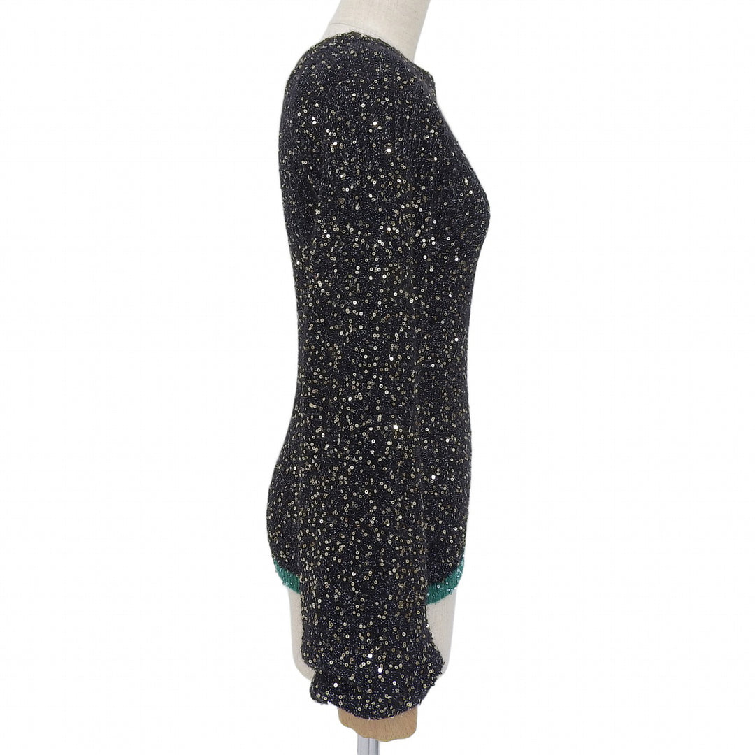Pristine LOEWE sweater Mohair wool blend sequin knit black Women XS S540Y14K90