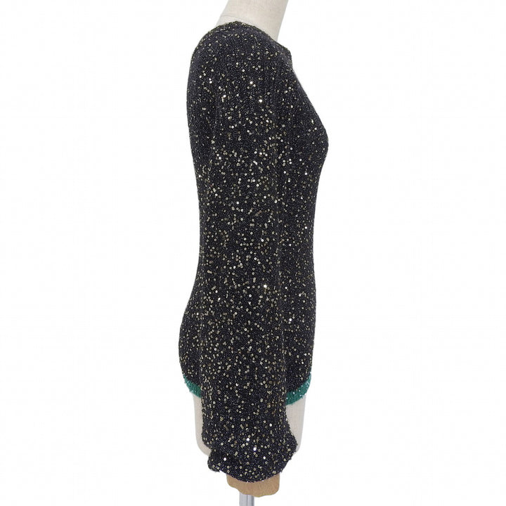 Pristine LOEWE sweater Mohair wool blend sequin knit black Women XS S540Y14K90