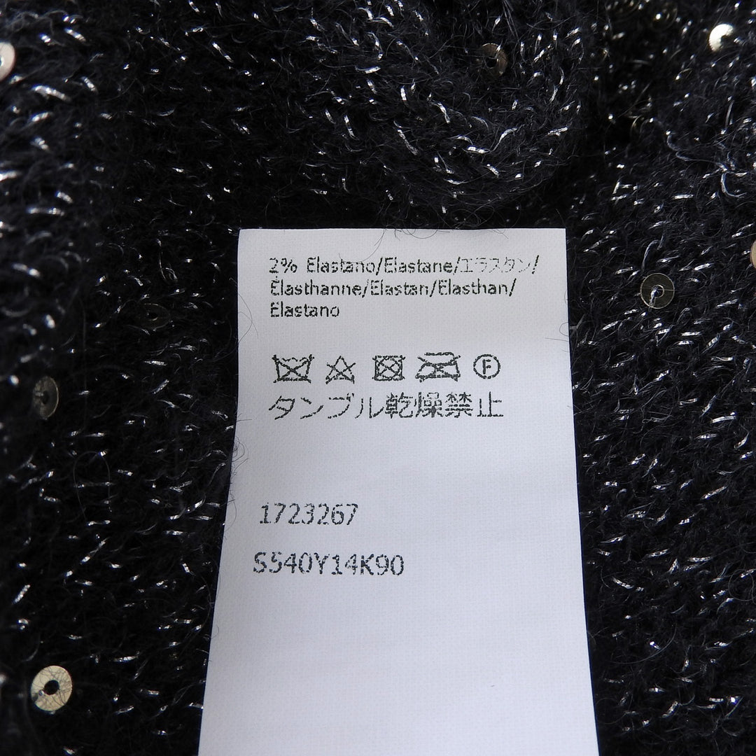 Pristine LOEWE sweater Mohair wool blend sequin knit black Women XS S540Y14K90