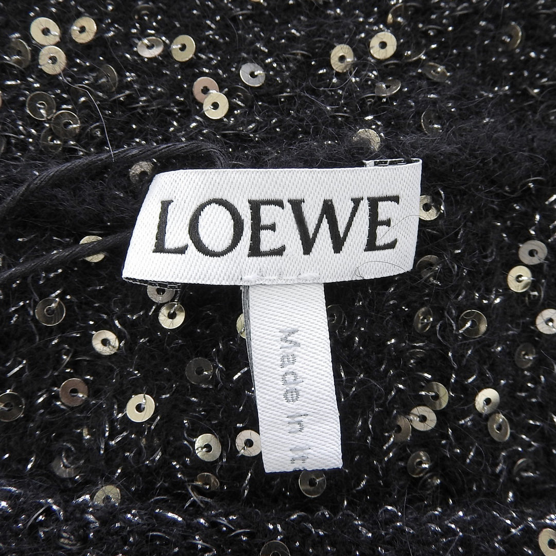 Pristine LOEWE sweater Mohair wool blend sequin knit black Women XS S540Y14K90