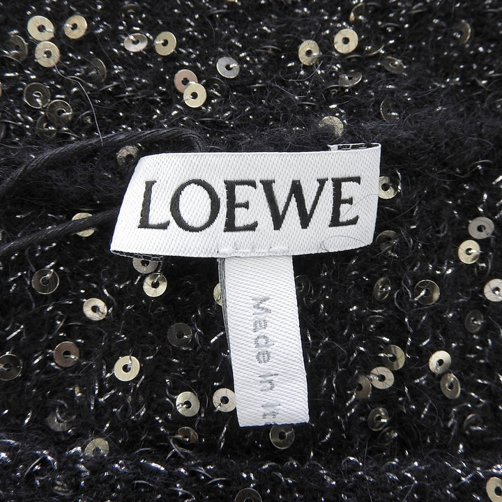 Pristine LOEWE sweater Mohair wool blend sequin knit black Women XS S540Y14K90