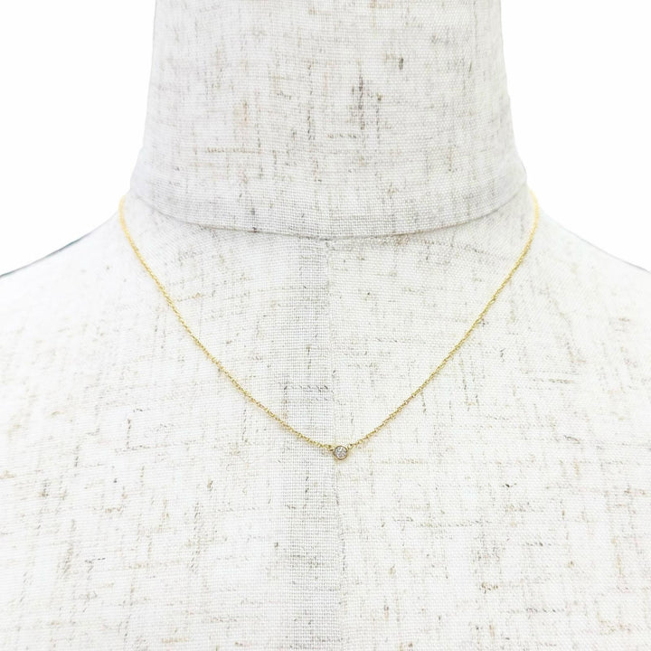 Great TIFFANY&Co. Necklace By the Yard 1P Diamond Necklace 750 YG