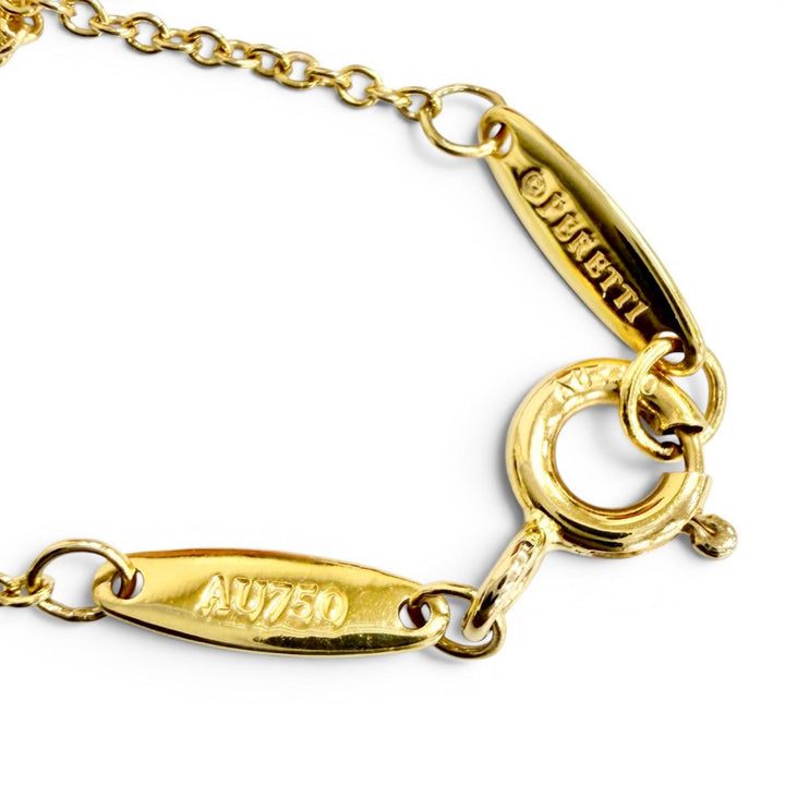 Great TIFFANY&Co. Necklace By the Yard 1P Diamond Necklace 750 YG