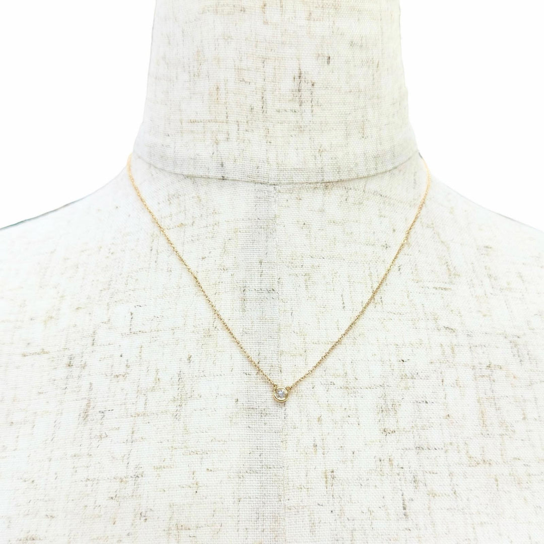 Excellent TIFFANY&Co. Necklace By the yard 1P Diamond Necklace, around 0.14ct