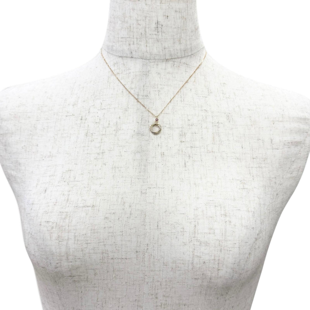 Great Cartier Necklace Baby Trinity 1P Ruby (YGxPGxWG) Yellow Gold AU750 Women