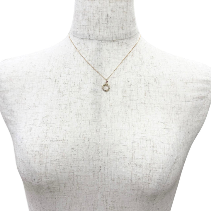 Great Cartier Necklace Baby Trinity 1P Ruby (YGxPGxWG) Yellow Gold AU750 Women