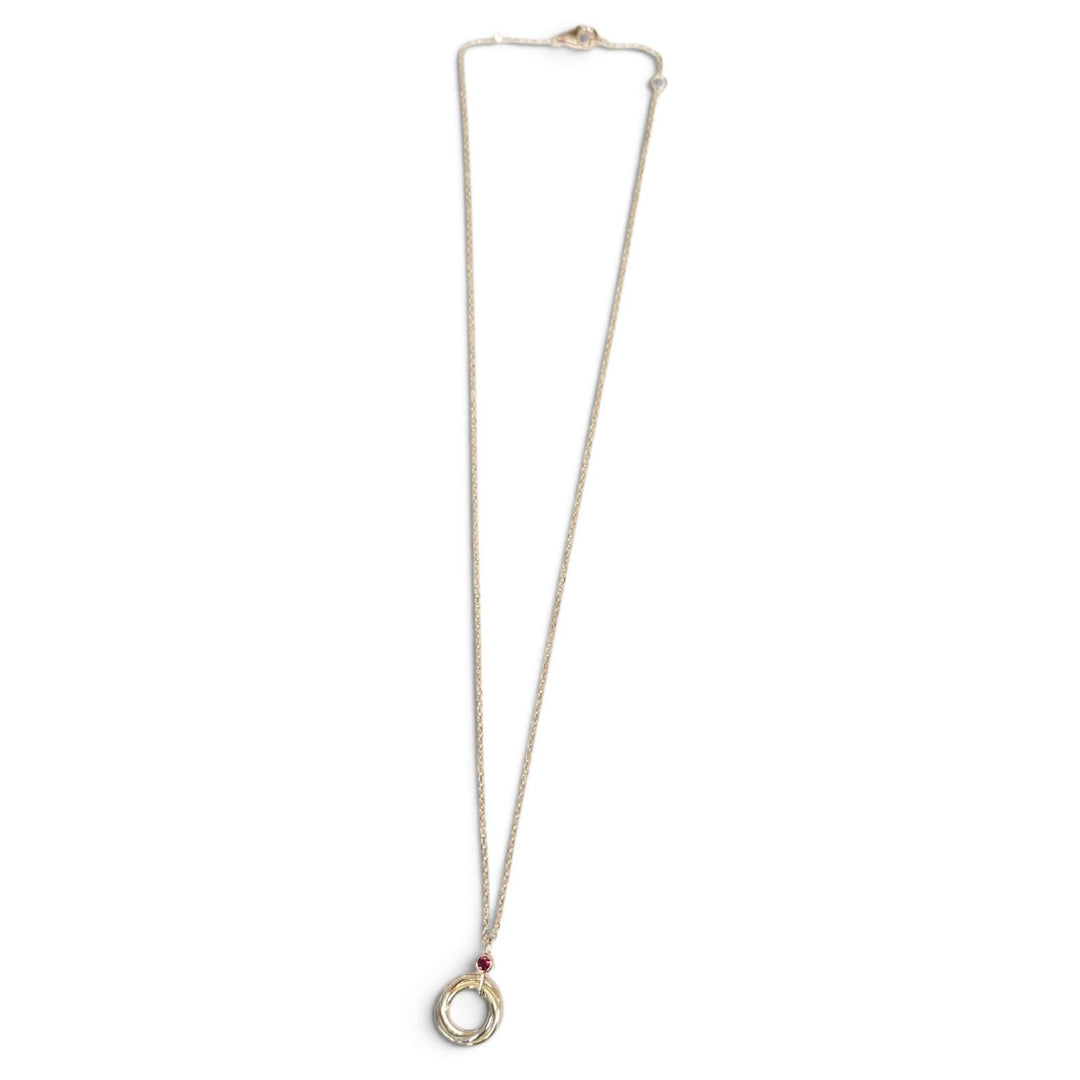 Great Cartier Necklace Baby Trinity 1P Ruby (YGxPGxWG) Yellow Gold AU750 Women