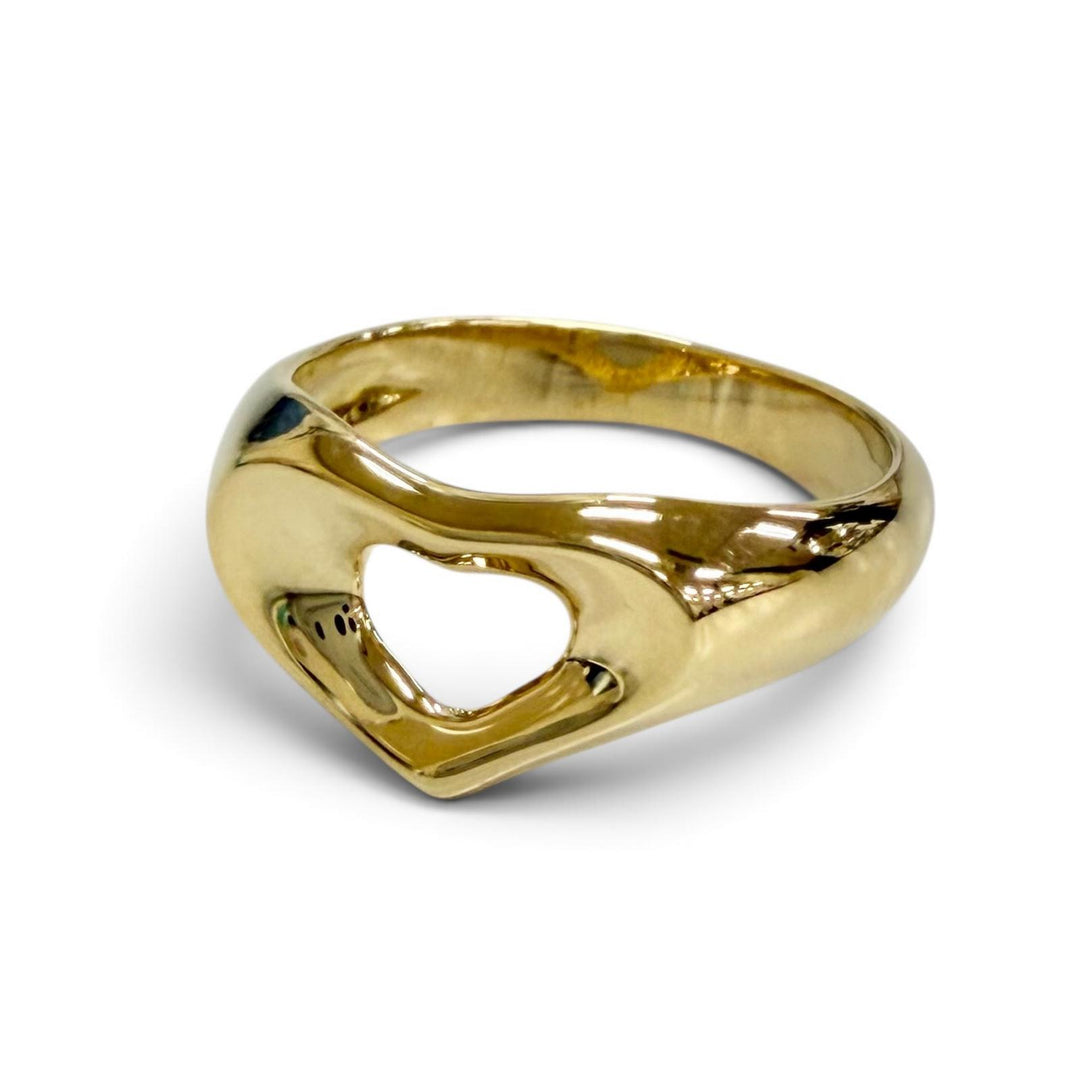 Excellent TIFFANY&Co. Ring ring Open heart ring 750(YG) Yellow Gold 750 Women