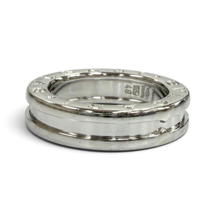 Very Good BVLGARI ring Bee zero one ring Logo design White gold 750(WG) 48