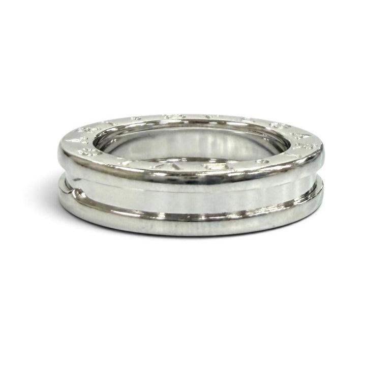 Very Good BVLGARI ring Bee zero one ring Logo design White gold 750(WG) 48