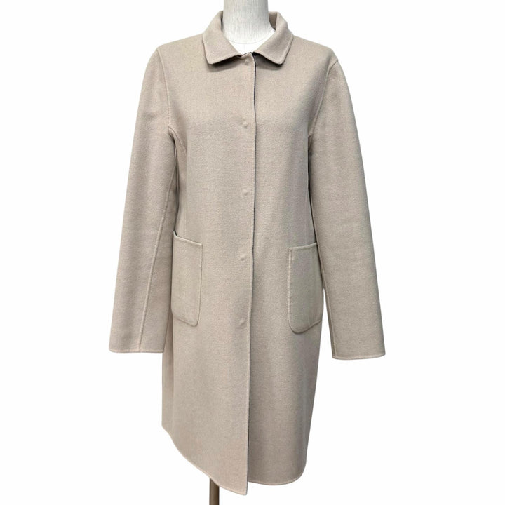 Excellent WEEKEND MaxMara coat Reversible plain wool Navy wool Women 44 50860279