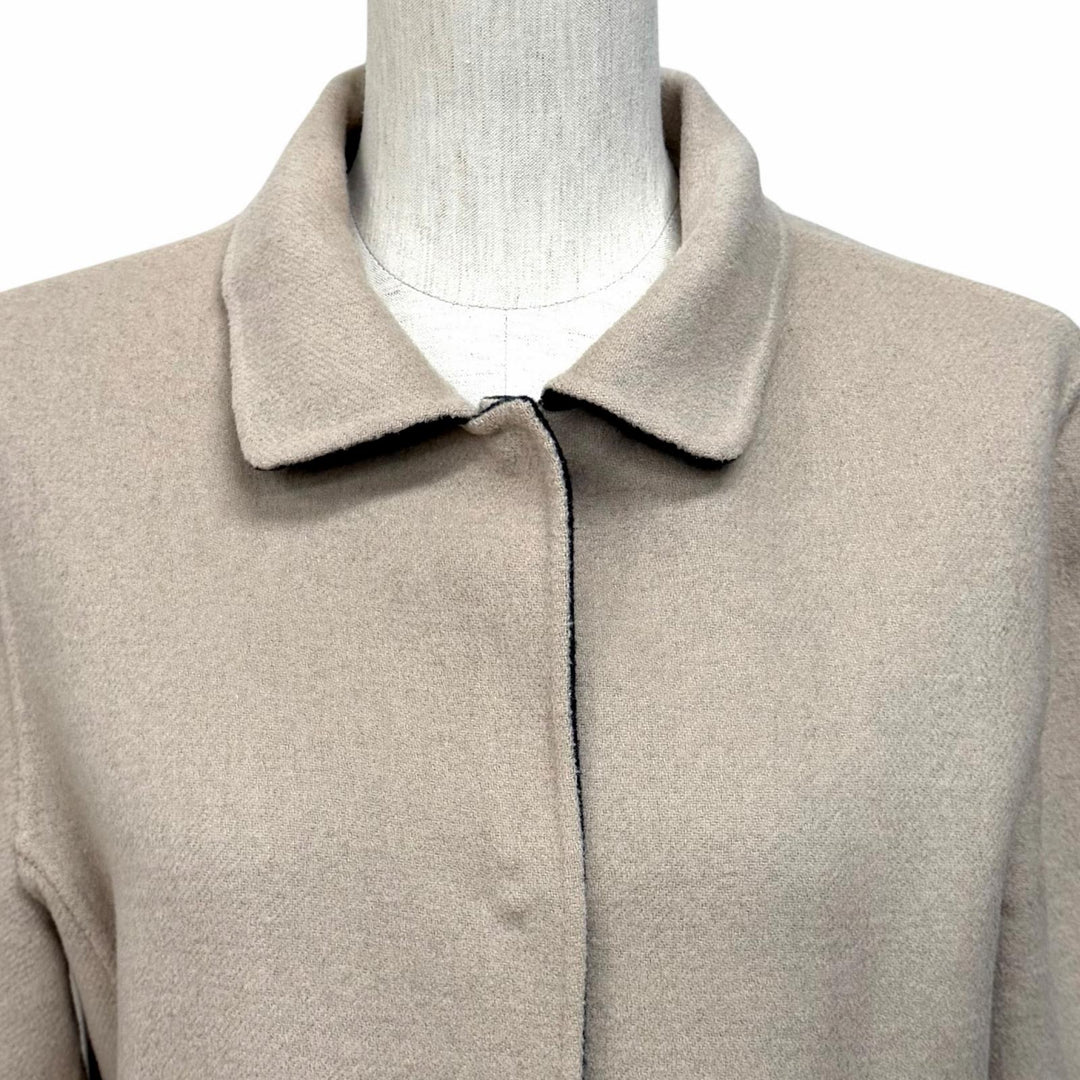 Excellent WEEKEND MaxMara coat Reversible plain wool Navy wool Women 44 50860279