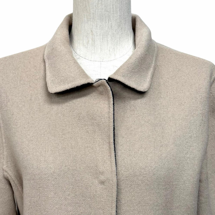 Excellent WEEKEND MaxMara coat Reversible plain wool Navy wool Women 44 50860279