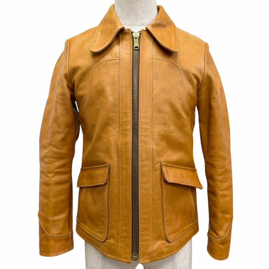 Very Good JOE McCOY Leather jacket 70s LEATHER JACKET light brown Horsehide