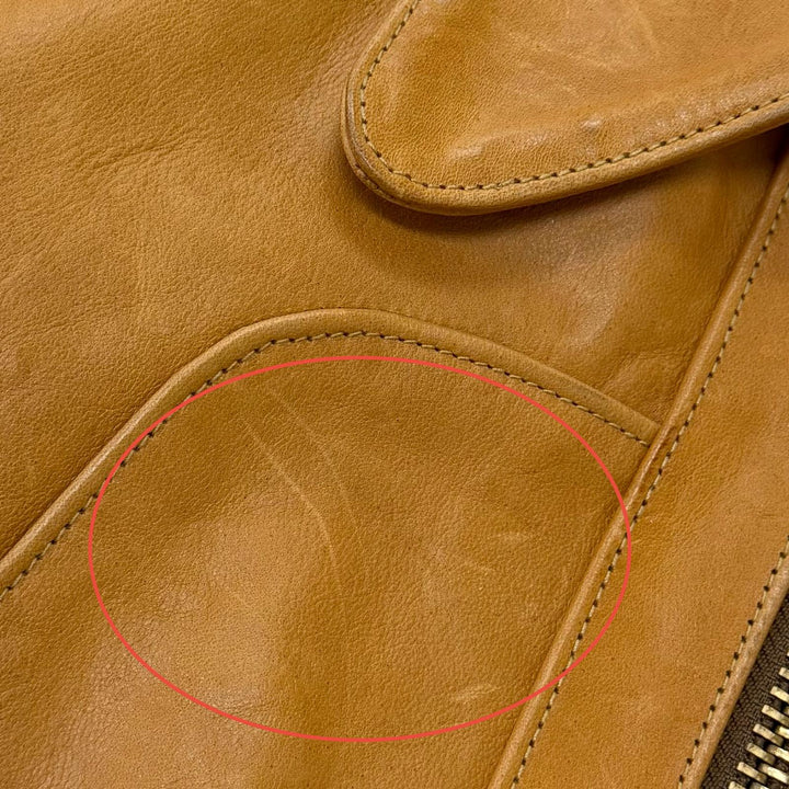 Very Good JOE McCOY Leather jacket 70s LEATHER JACKET light brown Horsehide