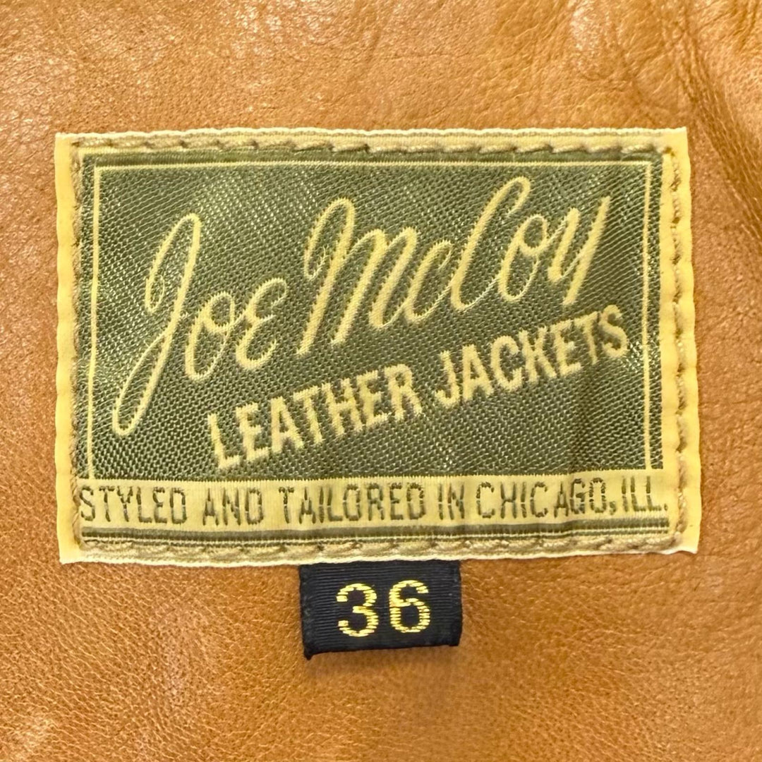 Very Good JOE McCOY Leather jacket 70s LEATHER JACKET light brown Horsehide