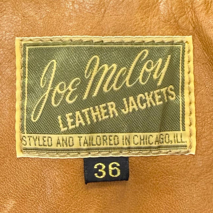 Very Good JOE McCOY Leather jacket 70s LEATHER JACKET light brown Horsehide