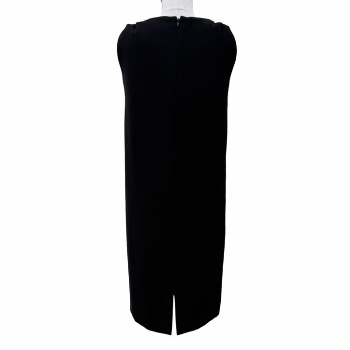 Excellent YOKO CHAN one piece Sleeveless with fake pearls black 36 YCD-218-392
