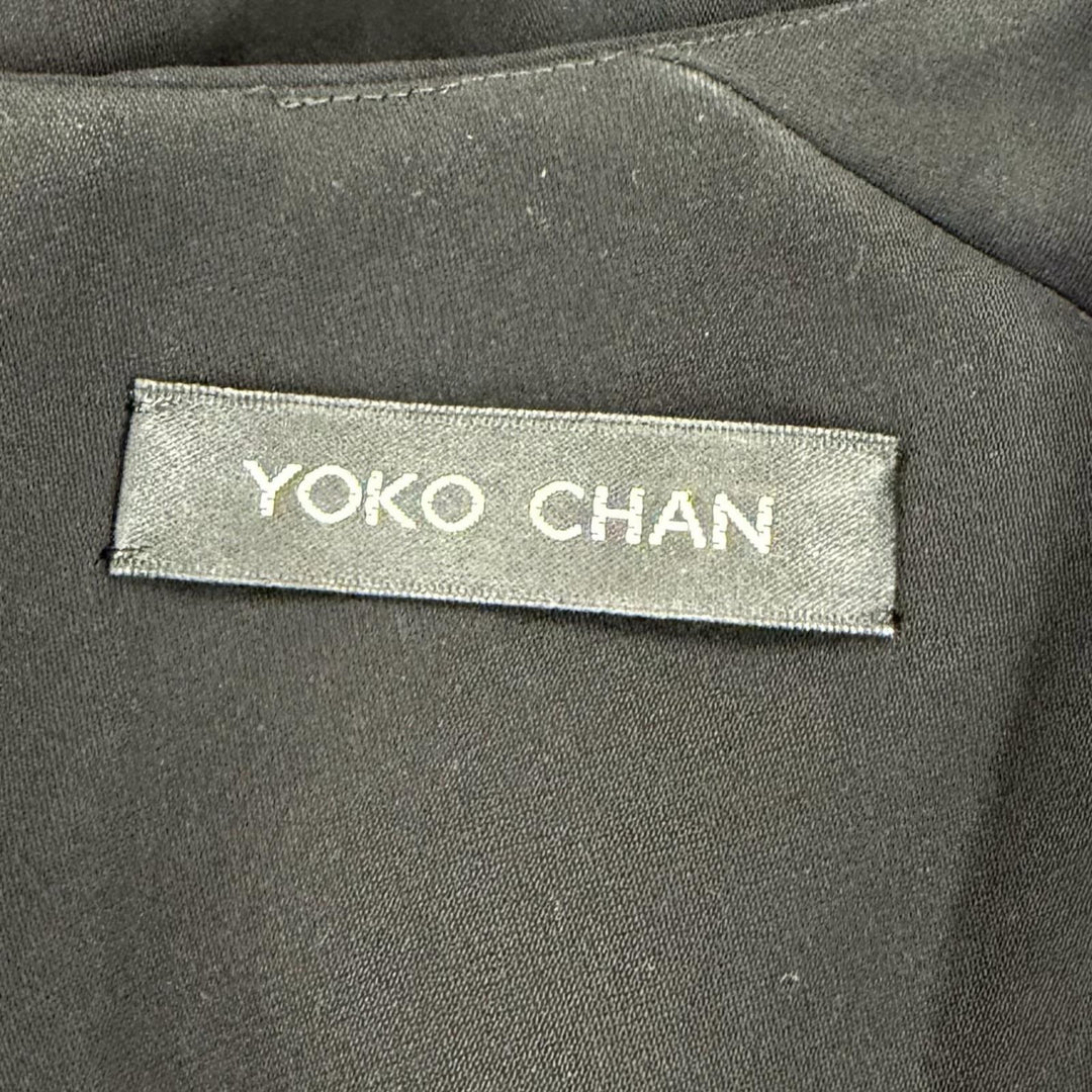 Excellent YOKO CHAN one piece Sleeveless with fake pearls black 36 YCD-218-392