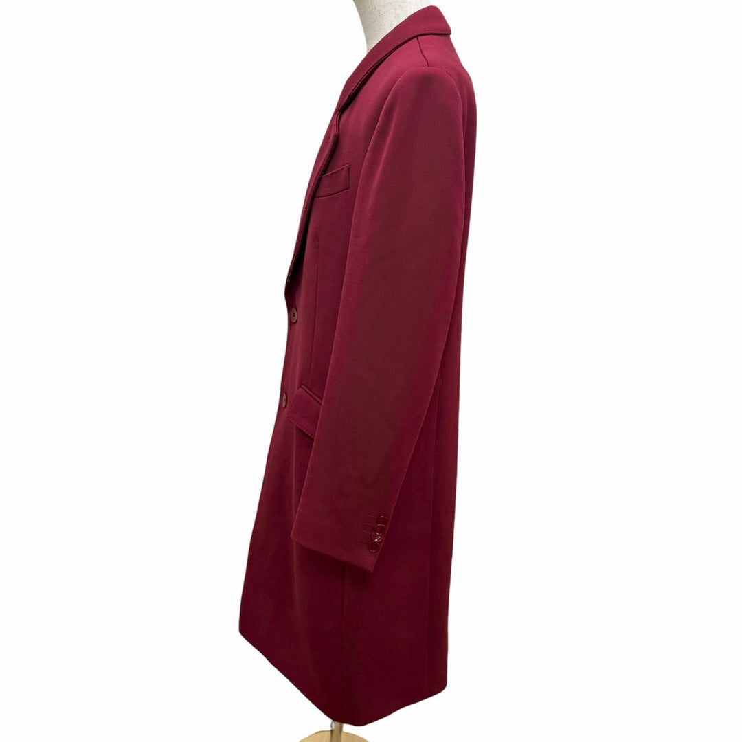 Excellent ETRO Chester coat Jungle print lining Bordeaux wool mens 50
