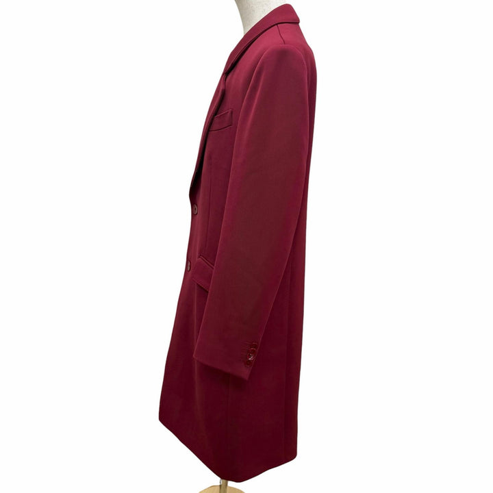 Excellent ETRO Chester coat Jungle print lining Bordeaux wool mens 50